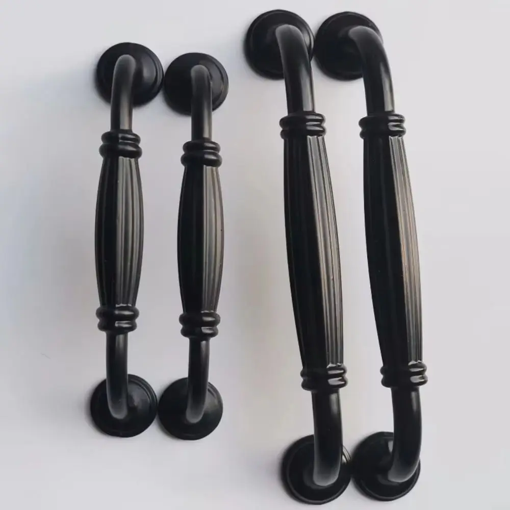 Aluminum Alloy Arched Cabinet Door Handles Minimalist Retro Style Wardrobe Door Handle Multifunctional Black Drawer Handle