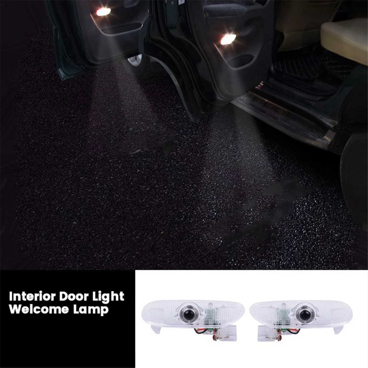 2Pcs Car Interior Door Light Welcome Lamp Ambient for Toyota Prado LC120 2003-2009 Projector Welcome Light