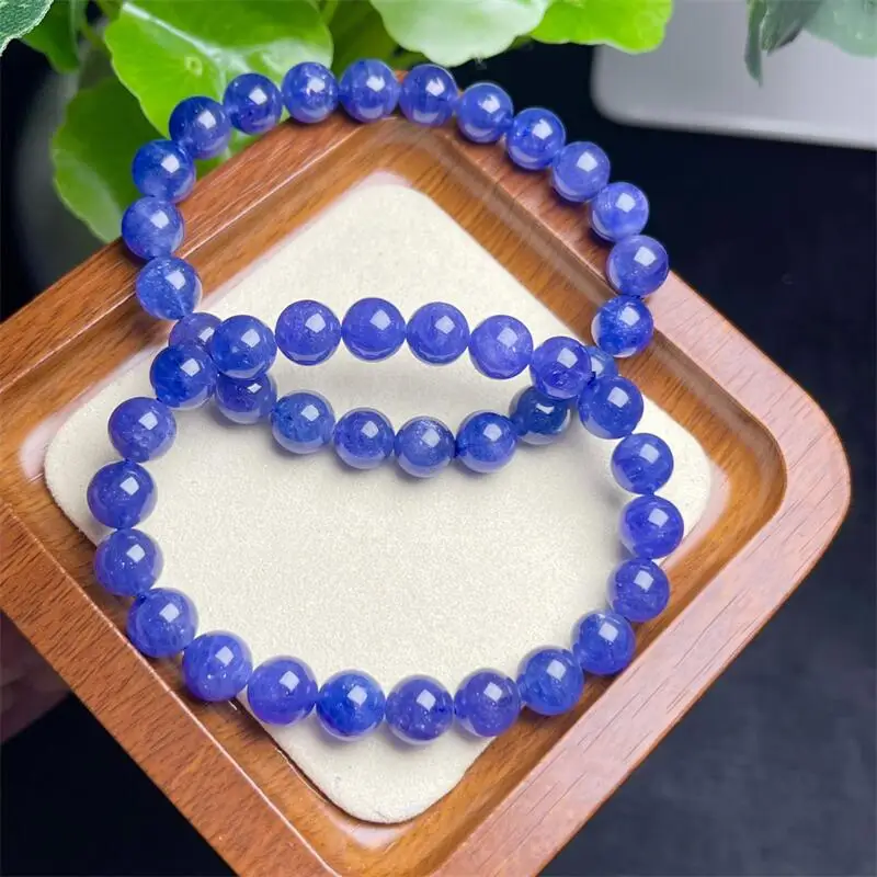 Natural Tanzanite Bracelet For Women Men Love Gift Crystal Beads Strands Jewelry Holiday Gift 1PCS 8/9/12MM