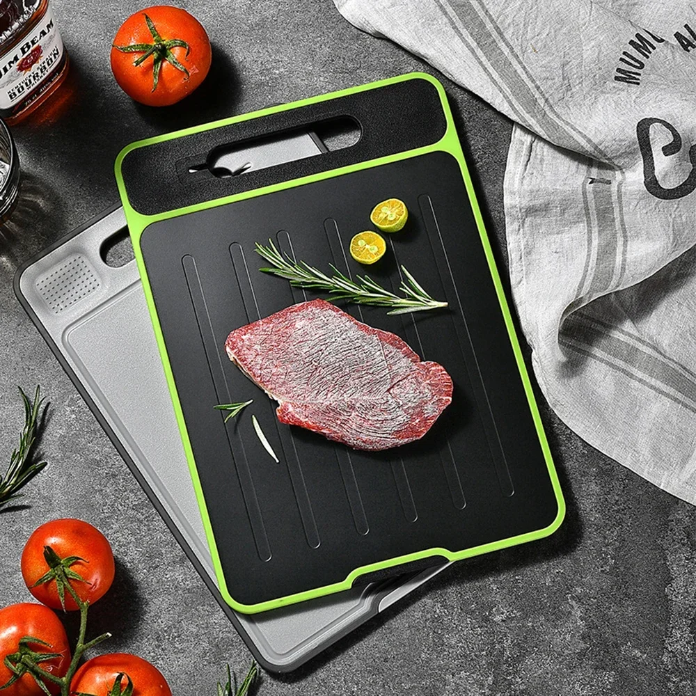 Double-side Cutting Board With Defrosting Function Chopping Board Kitchen Grinding Cutting Board With Knife Sharpener