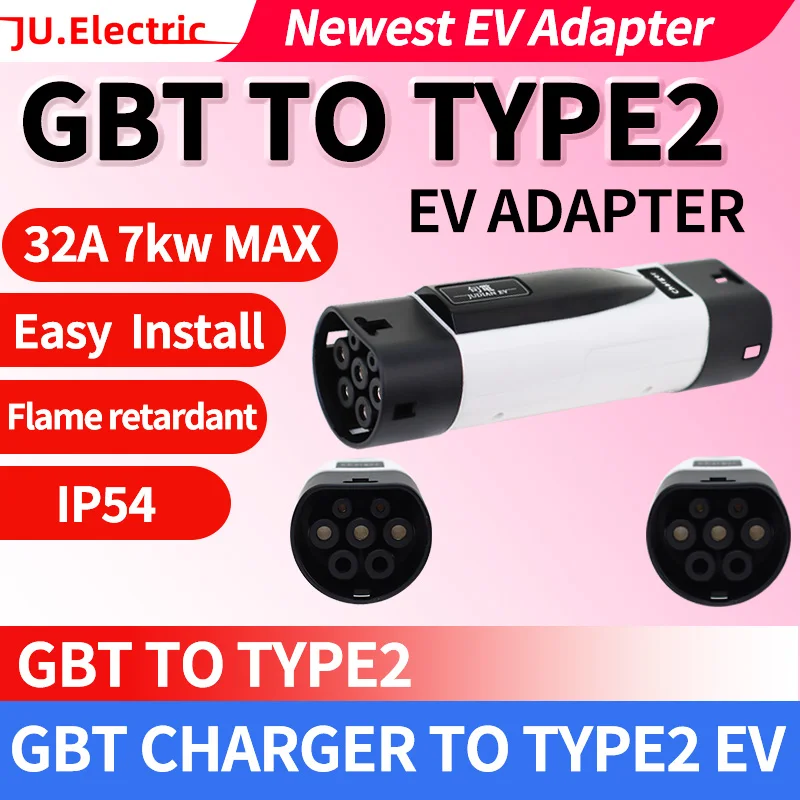 

GBT to Type2 EV Adapter Electric Vehicle Charger Connecter for 16A/32A GBT Charger to Type2 Electric Car Adapter