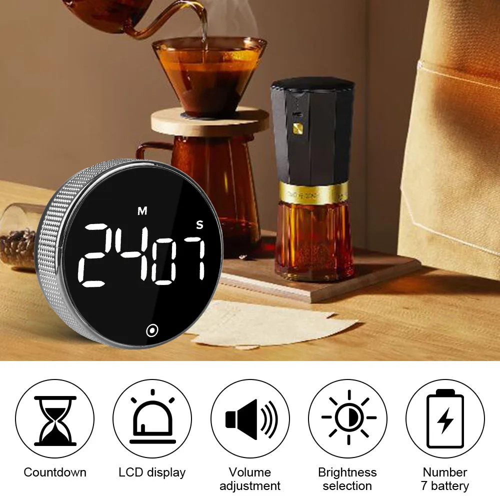 Magnetic Countdown Countup Timer Large LED Display Visual timers Digital Kitchen Timers for Classroom Cooking Fitness Baking