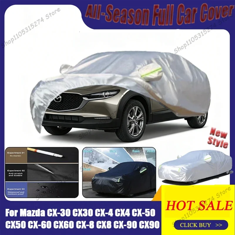 

Complete set of car sunshade, snow, rain and dust cover for Mazda CX-30 CX30 CX-4 CX4 CX-50 CX50 CX-60 CX60 CX-8 CX8 CX-90 CX90
