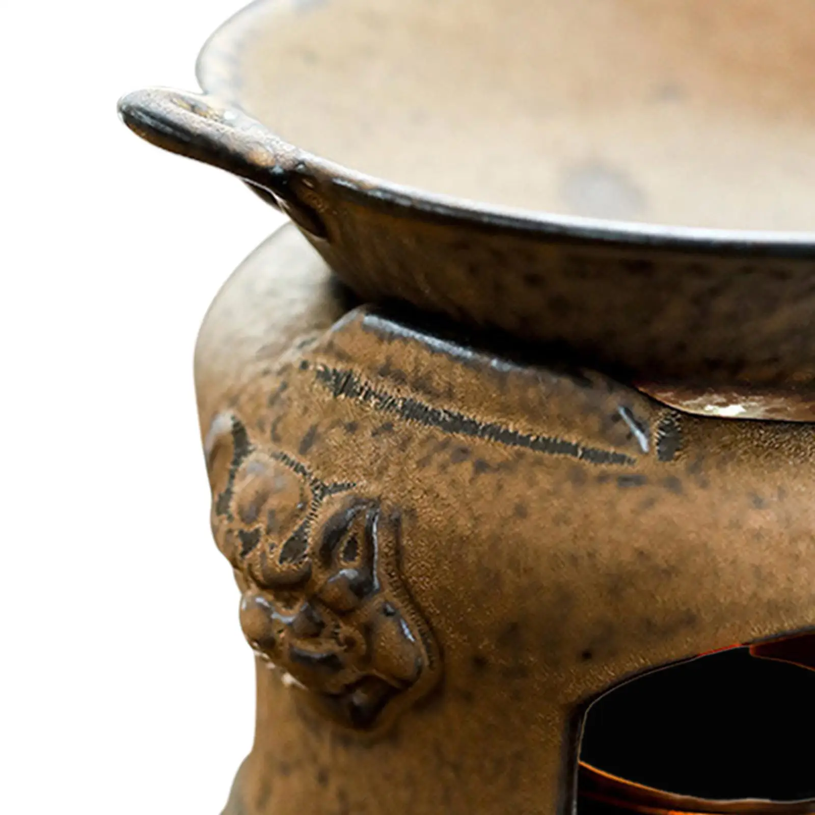Oil Warmer Decorative Chinese Style Smokeless Furnace Ornament Ceramic Oil Contemporary for Home Meditation Handmade Use Desktop