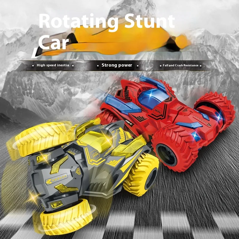 Hot-Selling Twist Twist Roll Two-Sided Car Four-Wheel Drive Inertial Off-Road Car Stunt Rotating Deformation Car Children'S Toy