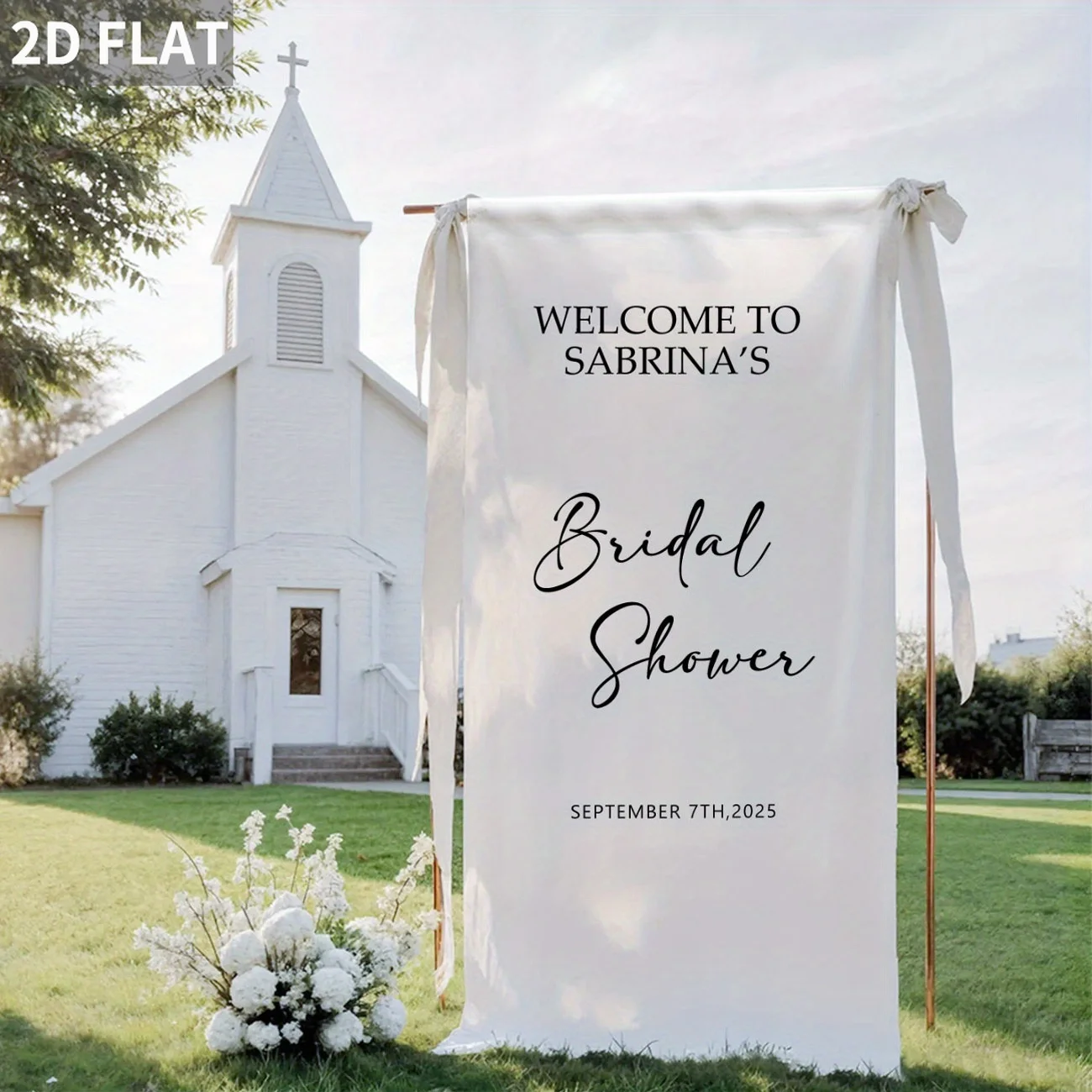 

1pc Custom Bridal Shower Welcome Sign Banner - Personalized Banner with Name and Date- Ideal for Outdoor Wedding Decorations
