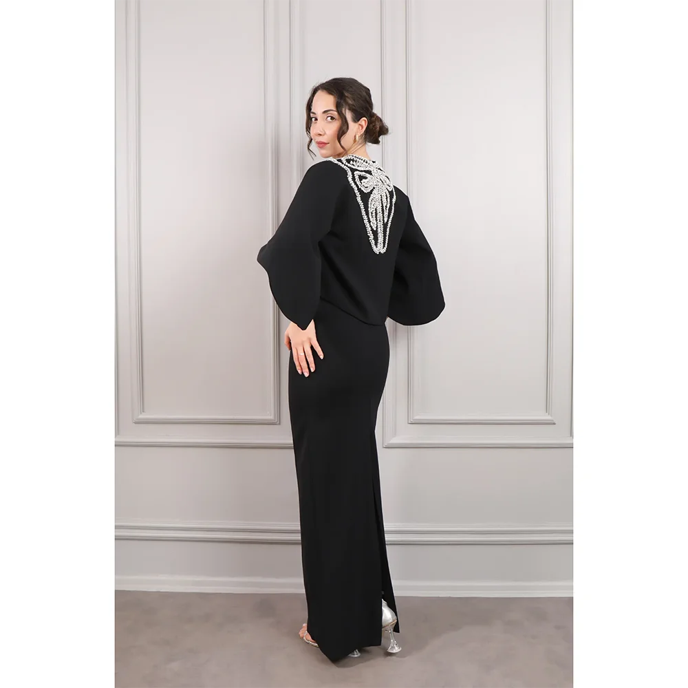 Abiti da sera lunghi personalizzati Abiti da ballo eleganti per occasioni formali Abiti da ballo lunghi fino al pavimento con perline dritte in cristallo 2025