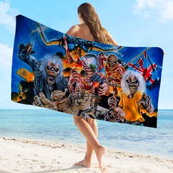 Fashion Trend Band IR-IRON-MAIDEN-N Bath Towel Microfiber Soft Water Absorbing Breathable For Girl Kids Decorative Cartoon