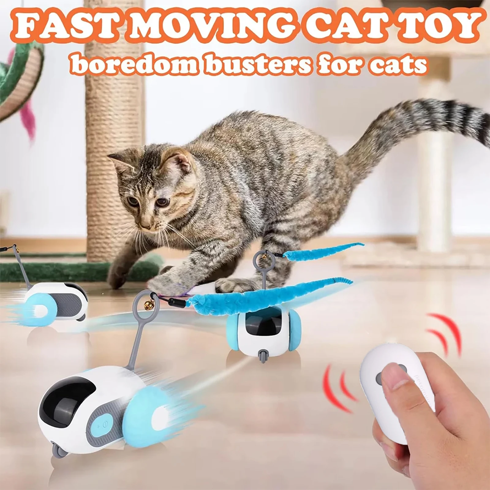 

Smart Pet Toy 2 Modes Automatic Moving Cat Exercise Remote Controlled Toy Car Puzzle Electric Rotation Teasing Cat Toys