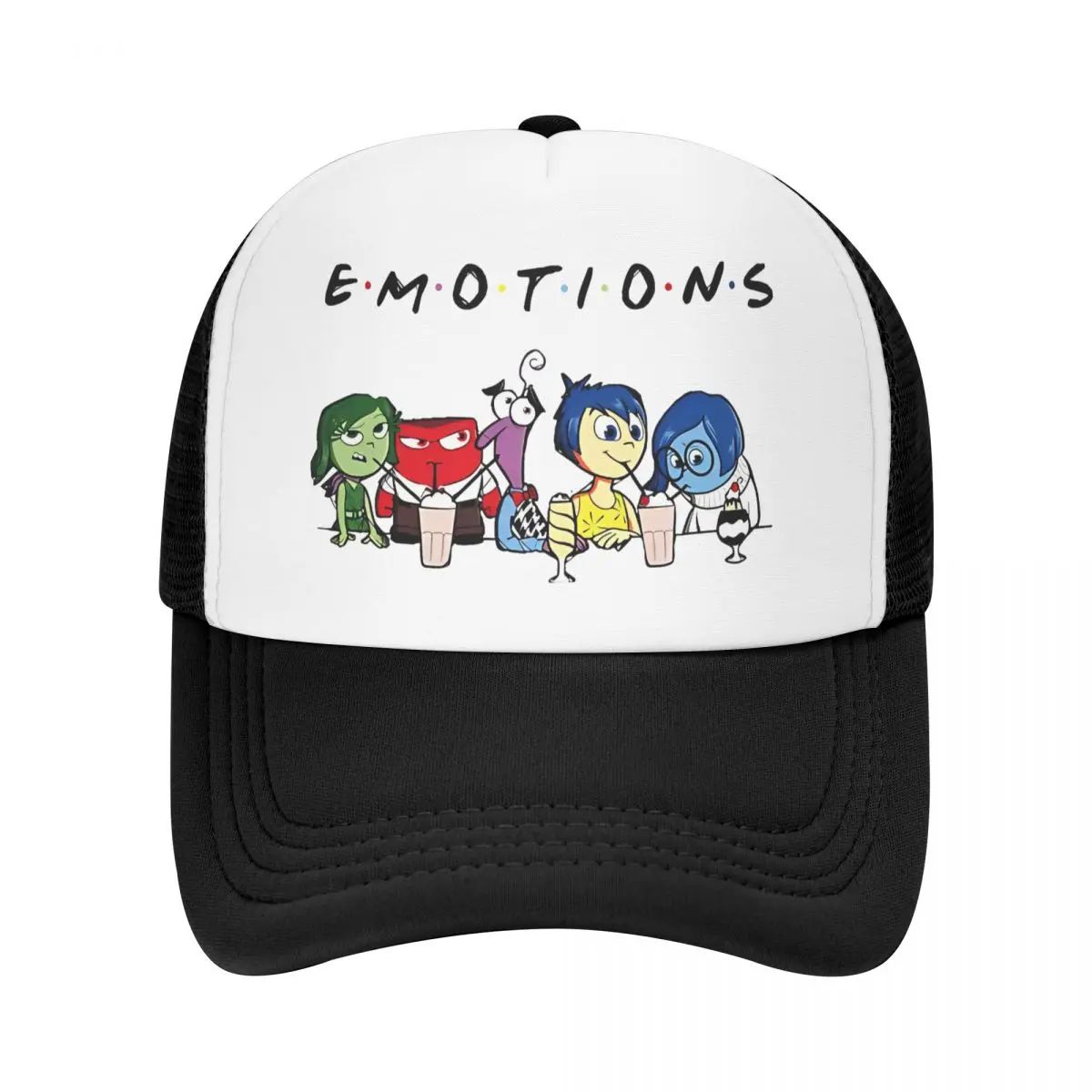 EMOTIONS Inside Out Trucker Hats Unisex Hip-Hop Mesh Baseball Caps Polyester Adjustable Snapback Caps