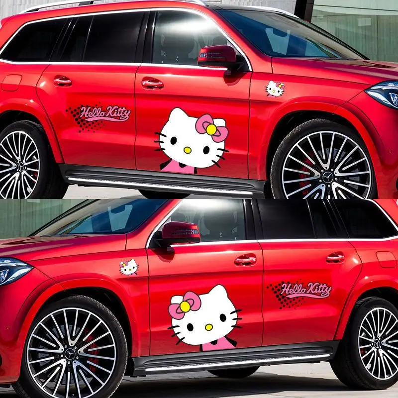 Sanrio Hello Kitty Kawaii Anime Autodecoratie Universele sticker Autostickers Waterbestendig Autodeur Cover Lichaamsdecoratie Schattig 24