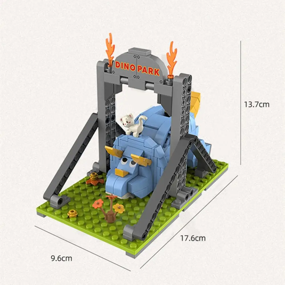 Bloques de construcción de Tiranosaurio Rex de dibujos animados, decoraciones 3D, dinosaurio volcán, hucha, Triceratops de dinosaurio