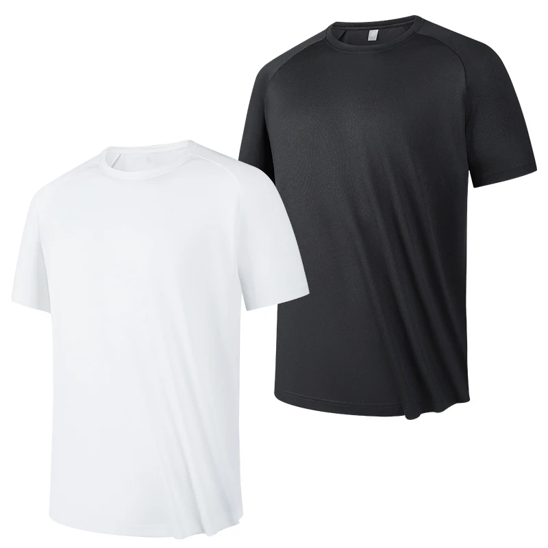 2pcs Quick Drying Men's Running T-shirt Fitness Sports T Shirt Gym Training Tees Breathable Jogging Casual Sportswear Unisex Top