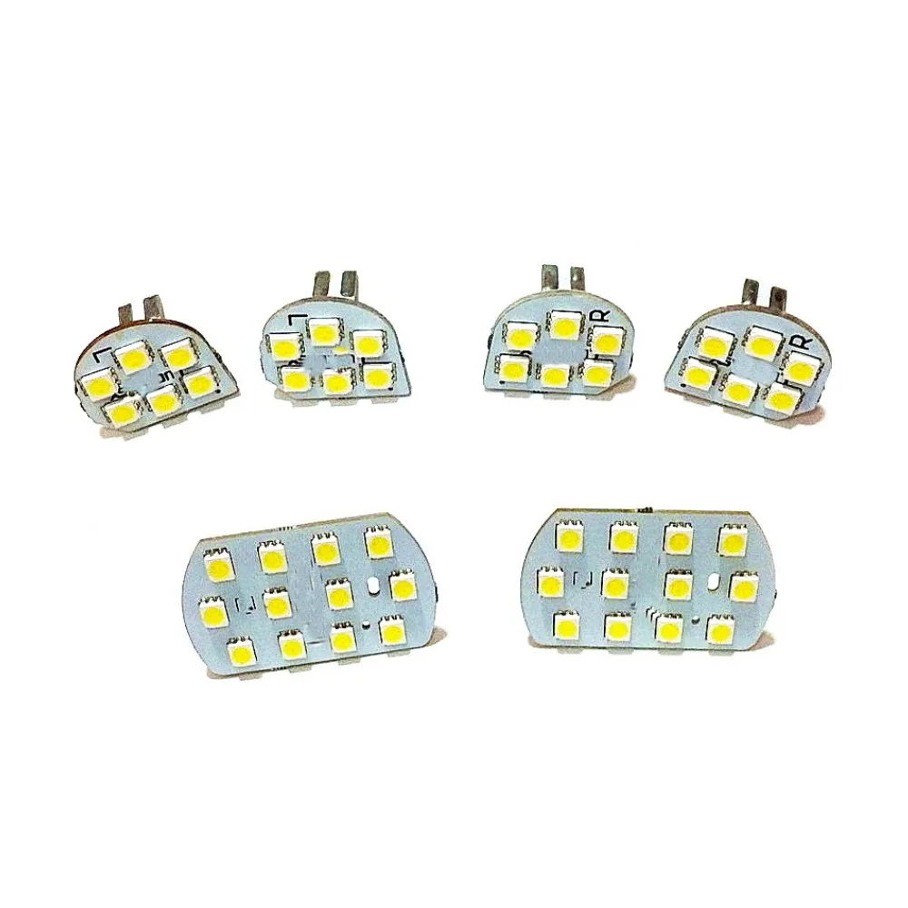 

July King 6 шт. 6000K светодиодные внутренние купольные лампы для чтения карт, совместимые с Peugeot 206 307 308 408 Citroen C2 C5 Sega и т. д.