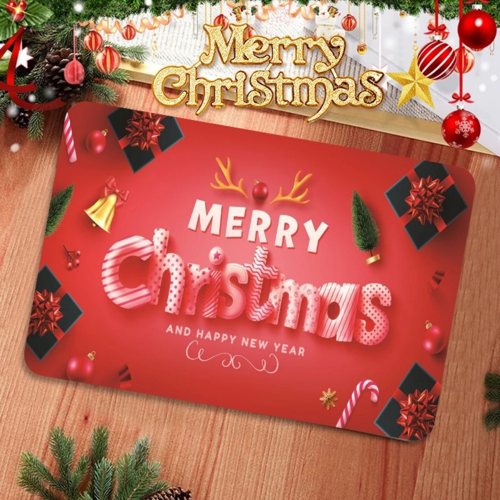 1 قطعة عيد الميلاد سجادة باب سانتا كلوز السجاد الخارجي عيد ميلاد سعيد زينة للمنزل 2025 نافيداد عيد الميلاد زخرفة السنة الجديدة 2026 #3