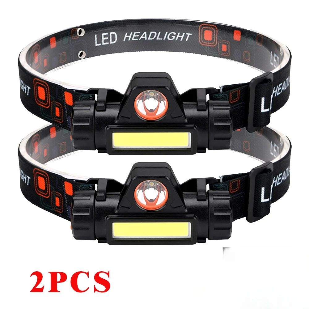 1-5PCS Tragbare Mini Leistungsstarke LED Scheinwerfer XPE + COB USB Aufladbare Jagd Scheinwerfer Wasserdichte Kopf Taschenlampe mit schwanz Magnetische