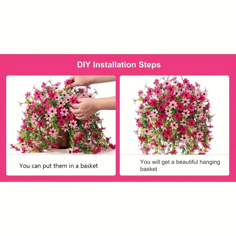 1 Stück künstliche hängende Sonnenblume, wetterbeständig, Dekor für Zuhause, Garten, Hochzeit, Garten, Dekoration, dekorativer Blumenstrauß – Detail 1