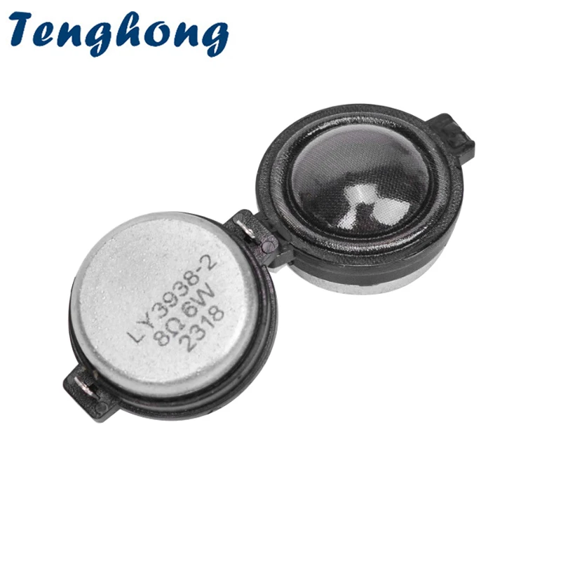 Tenghong 2 peças 25mm 1 Polegada 8 ohm 6w cúpula transparente filme de seda tweeter unidade de alto-falante de áudio de alto tom acessórios de alto-falante agudos