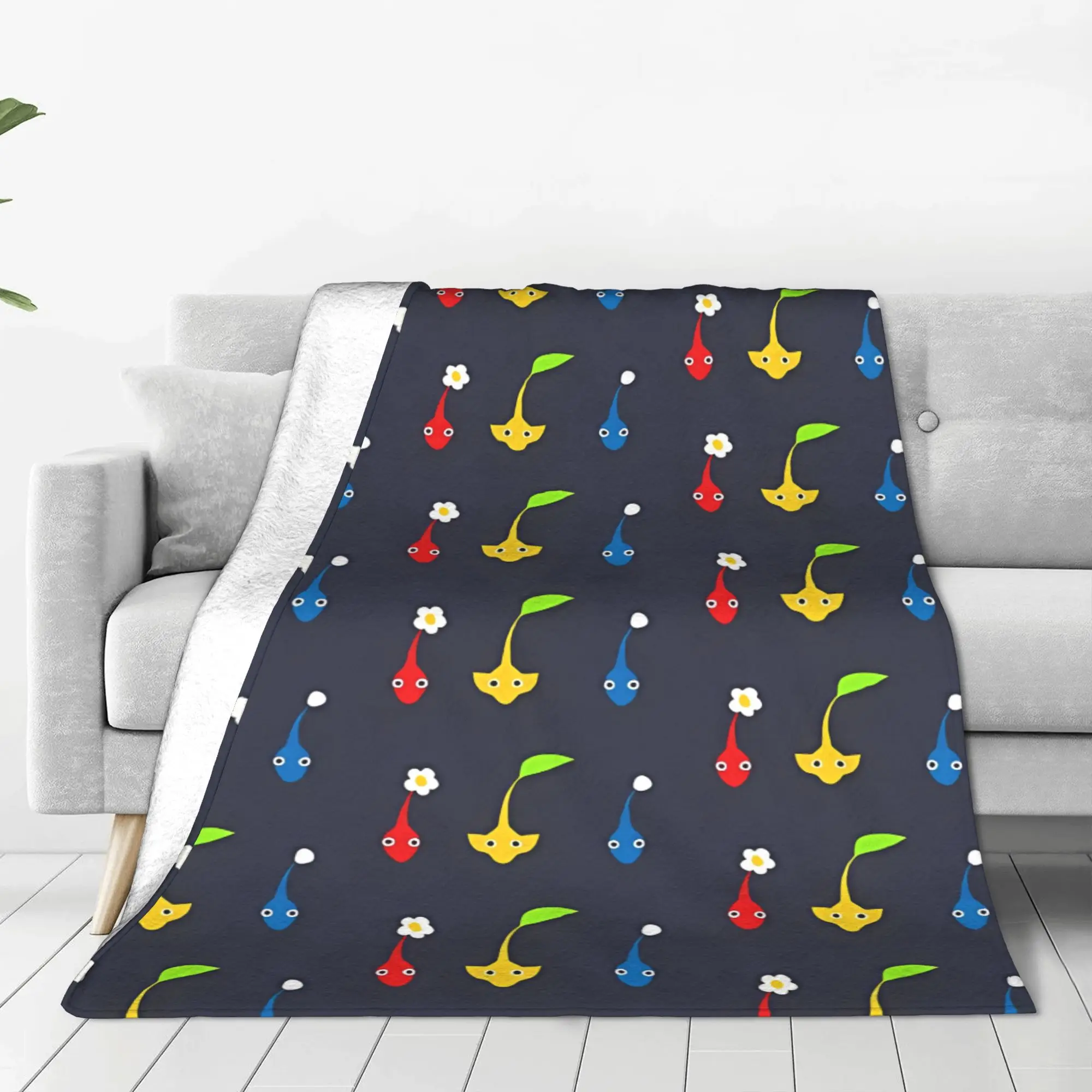 1PC Home Cutecore Soft Pastel Sprout Sprite Pikmin Blanket Super Cosy Plush Home Living Room Sofa Halloween