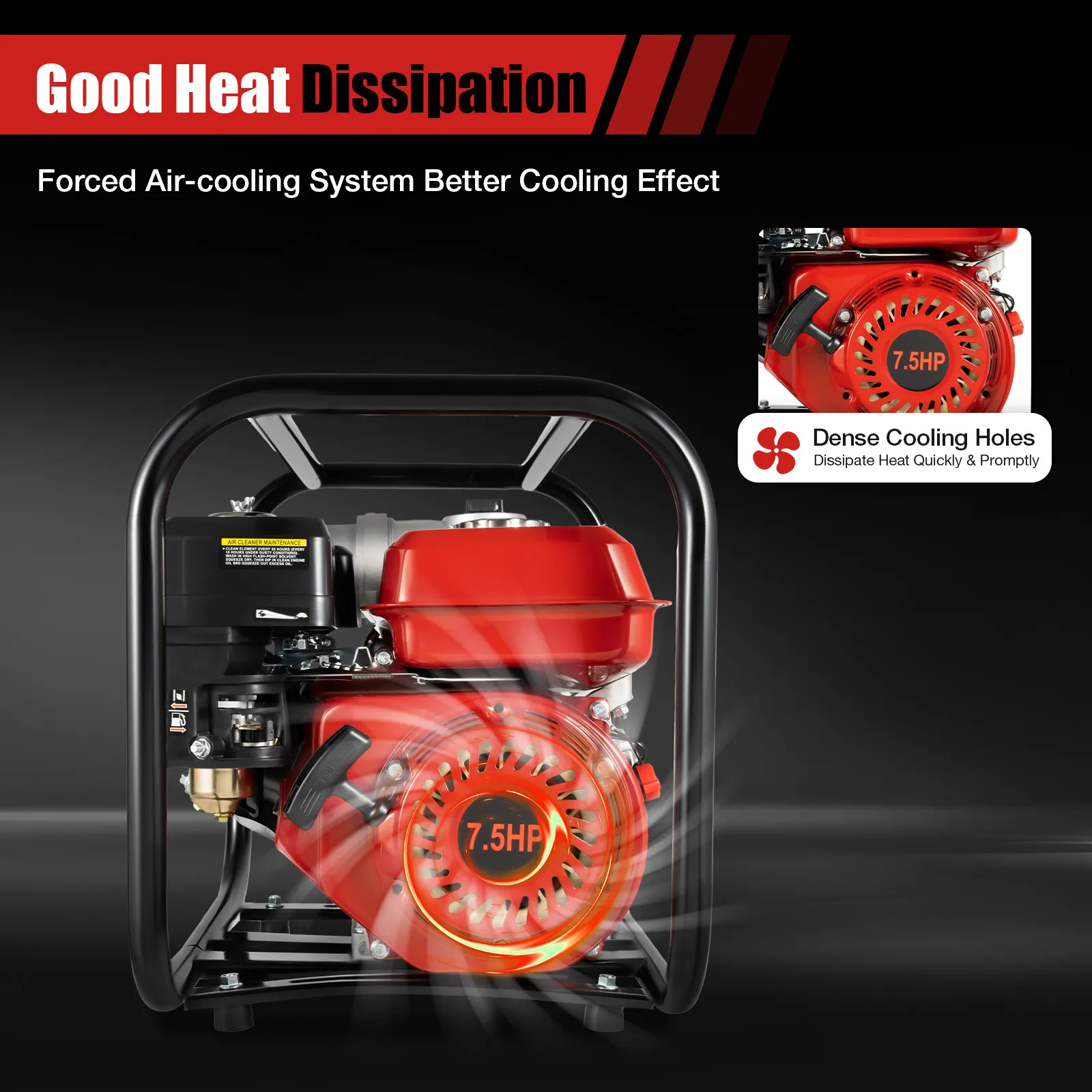 ปั๊มน้ำเกษตร 3 นิ้ว 7.5 แรงม้า ปั๊มน้ำมันเบนซินสำหรับสวนและฟาร์ม