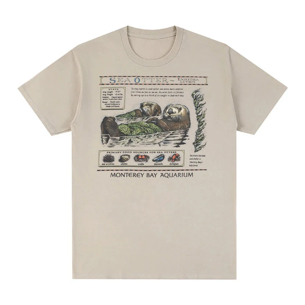 เสื้อยืดลายหมีน้ำทะเลจากพิพิธภัณฑ์สัตว์น้ำเมอร์ตี้เบย์ เสื้อยืดลายหมีน้ำทะเล เสื้อยืดลำลองคอกลมแขนสั้นลายกราฟิก เสื้อยืดแฟชั่น