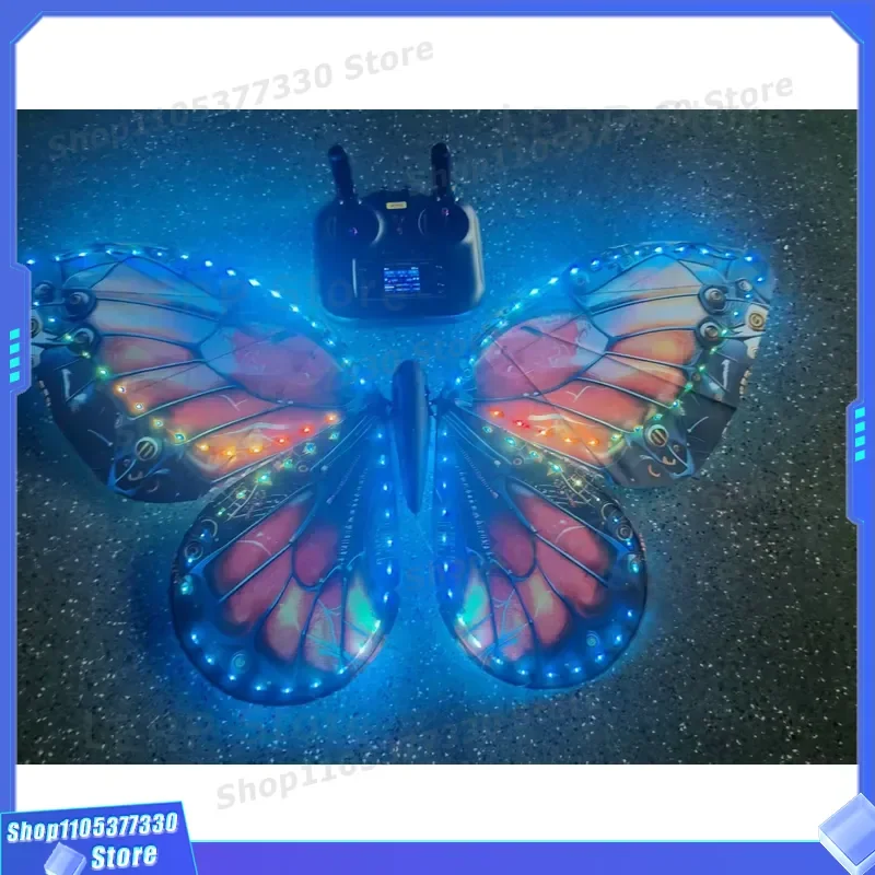 Bionic Flapping Wing RC Butterfly with LED Light Remote Control Flying Insect Toy for Wedding Party Decoration Simulation
