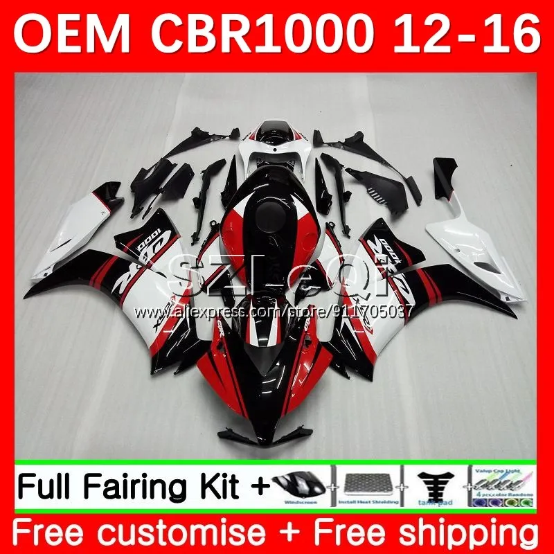 Injection For HONDA CBR1000 CBR 1000 RR CC CBR1000RR 12 13 14 15 16 52No.11 1000RR 2012 2013 2014 2015 2016 Fairing Black red