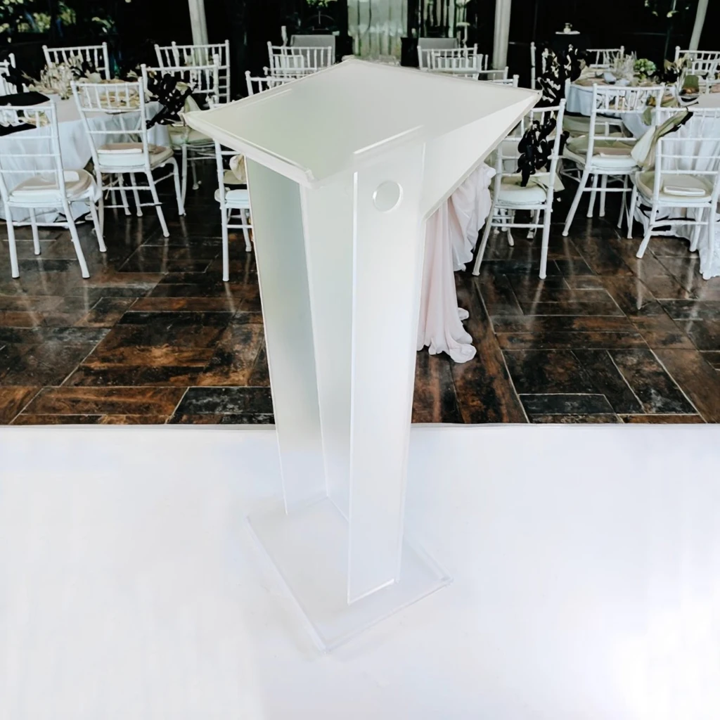Clear Frosted Acrylic Podium Modern Acrylic Church Pulpit School Conference Lectern Wedding Reception Podium