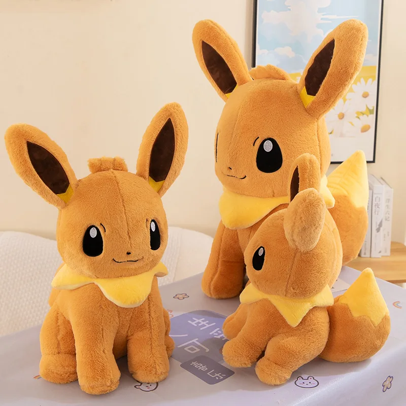 

Большая подушка Eevee 40-75 см, милые мультяшные плюшевые игрушки Eevee, аниме Пикачу, домашнее животное, эльфы, мягкие куклы Eevee, мягкие подарки на день рождения