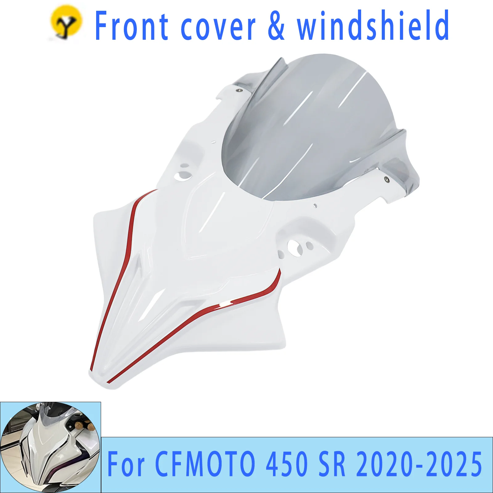 Motorcycle Windshield + Front Cowl for CF450SR 450SR 2022 2023 2024 2025 Adding a Windshield Retrofitting a Front Deflector