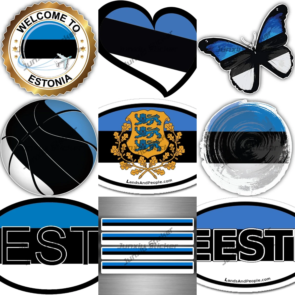 

Welcome To Eesti Sticker Estonia in Estonian Country Code EST OvalFlag Decal Outdoor Occlusion Scratch Decorative Waterproof PVC