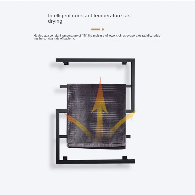 Toallero calefactado con pantalla digital, estante inteligente de temperatura constante para secado de ropa, baño, calentamiento rápido