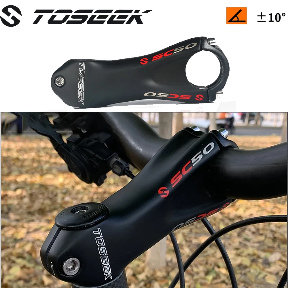 

TOSEEK SC50 Ultralight Carbon Fibre Handle Stem 10Degree Mountain Bike Stem 31.8mm Handlebar Stems 80/90/100/110mm Black Matt