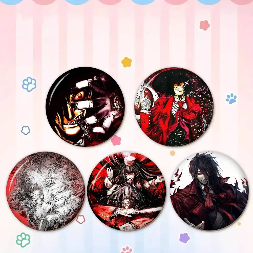 H-Hellsing-Ultimate Customizable Soft Button Pin For Women Creative Jewelry Funny Badge Cartoon Lover Hat