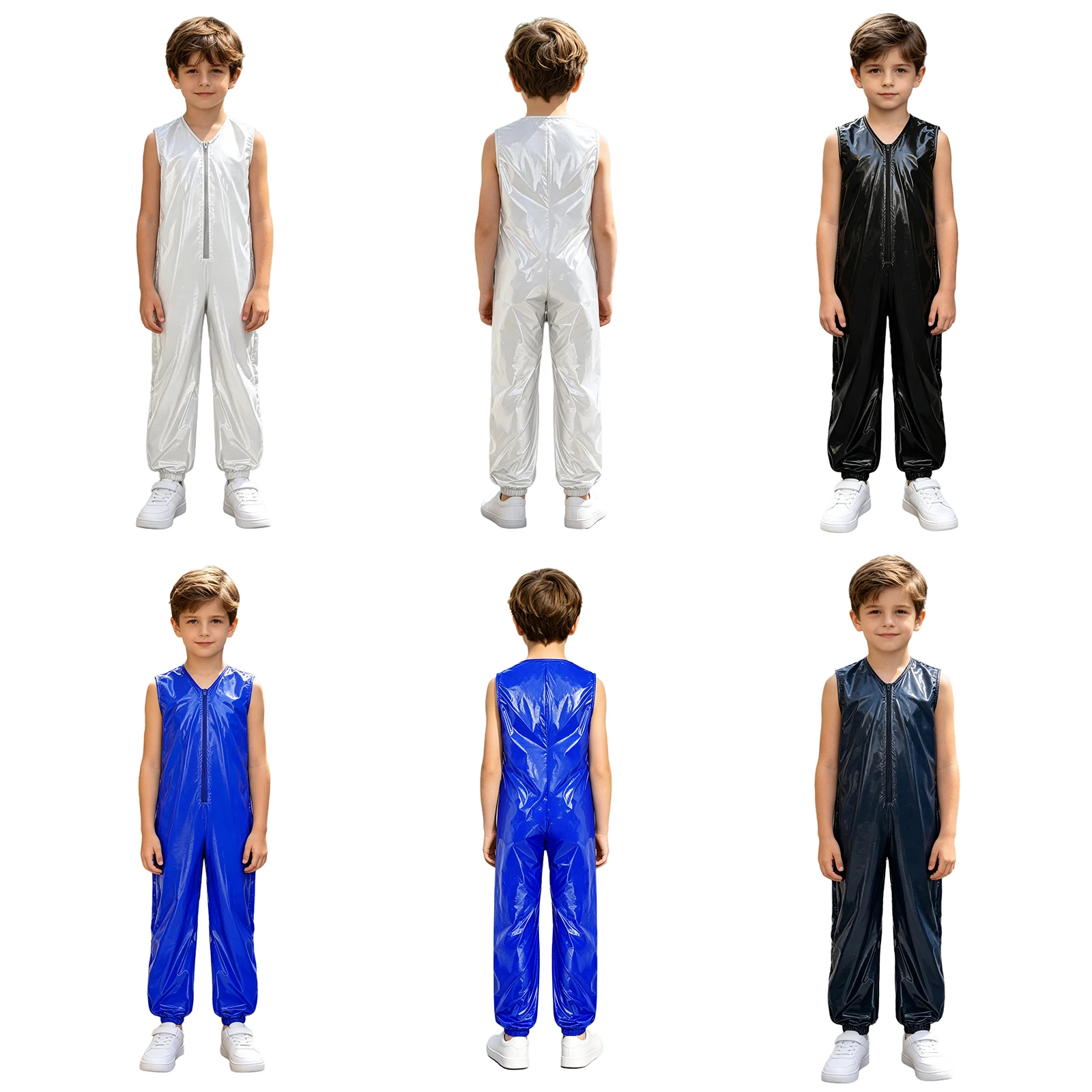 Kids Boys Girls Adaptive Jumpsuit Special Needs Clothes Water Resistant Diaper Cover Bodysuit Zip-up Elastic Leg Opening Rompers