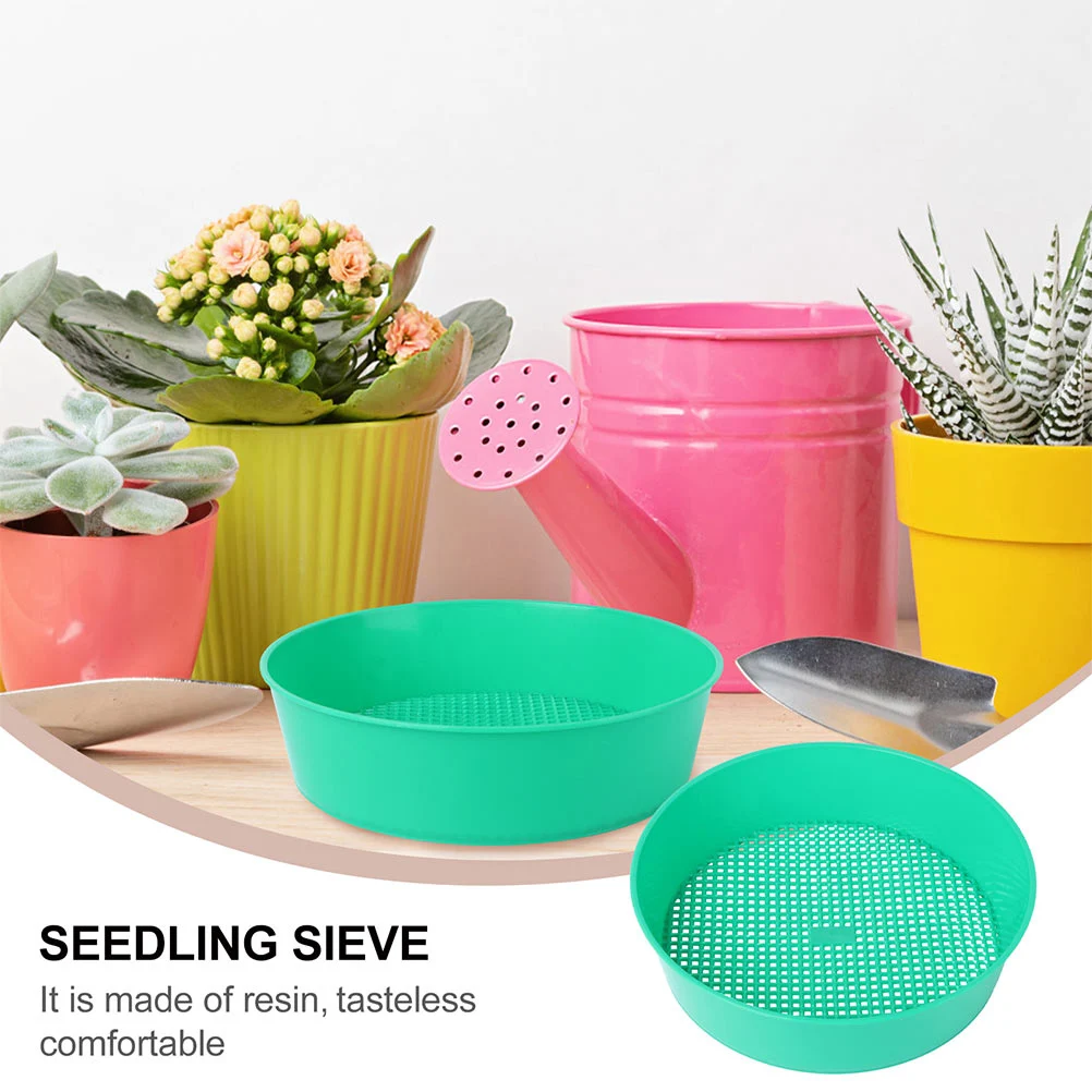 

4PCS Gardening Mesh Sieve Plastic Sifter Strainer for Rocks Sand Home Use Uniform Durable Tool Shovel Spade