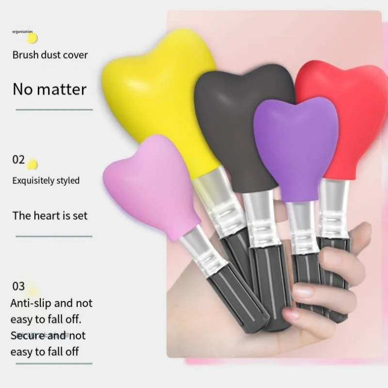 3 szt. Silikonowe osłonki ochronne na pędzle do makijażu, etui podróżne, osłonki ochronne na pędzle do podkładu, ochrona przed kurzem, narzędzia kosmetyczne dwufunkcyjne