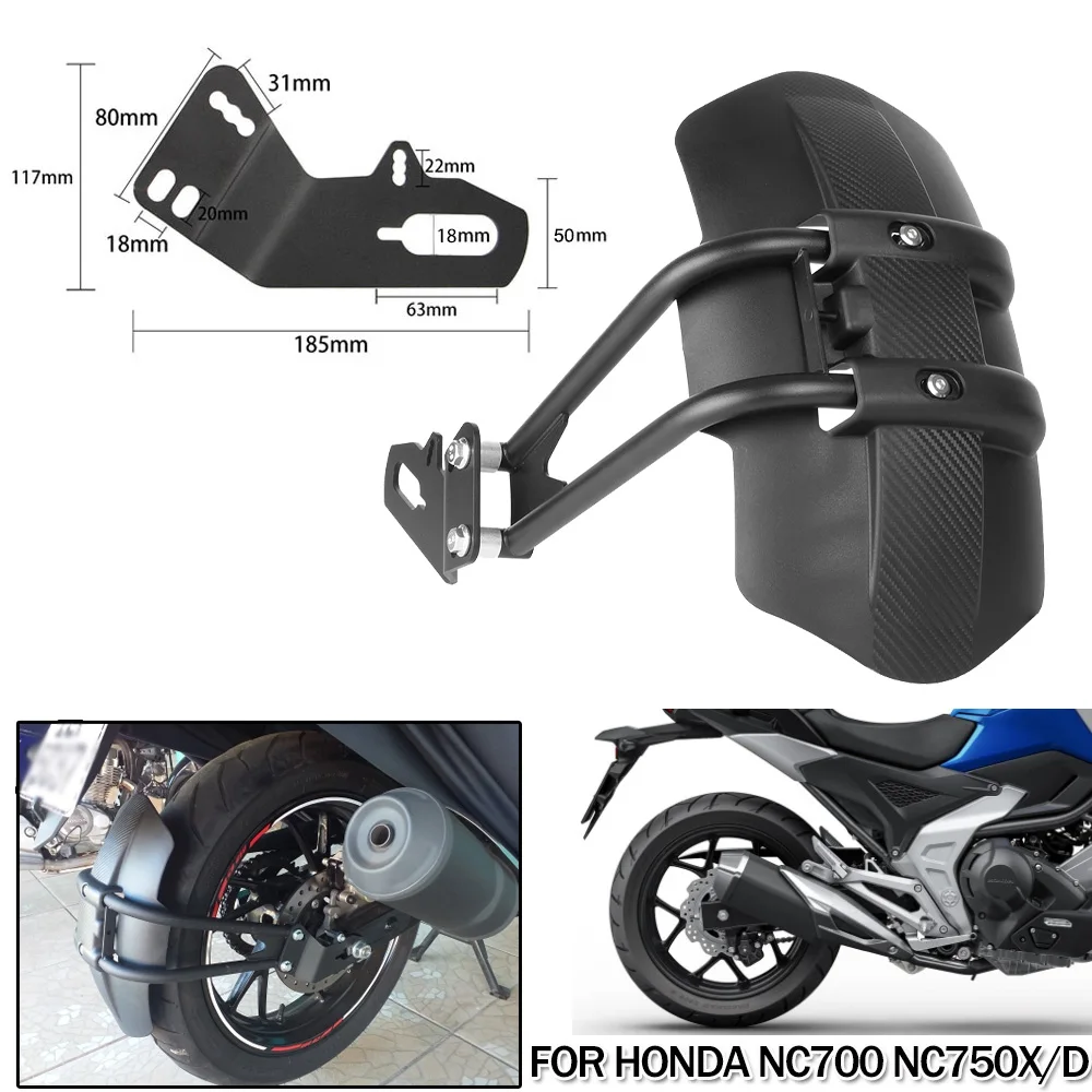 Rueda trasera para guardabarros de motocicleta, protector contra salpicaduras, resistente a la suciedad, para Honda NC750X 2021 NC700 NC750D para Ninja 250