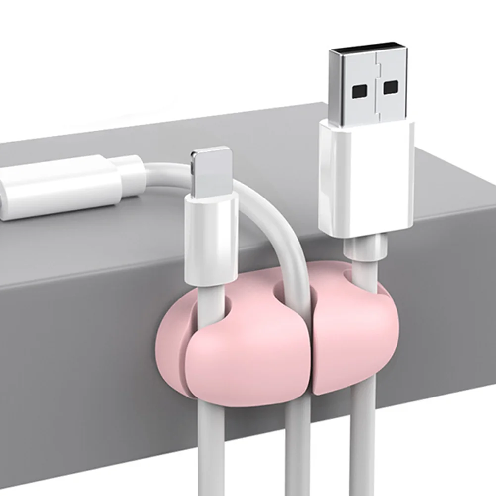 6 قطعة منظم كابلات حارس الحبل سيليكون حامل كابل ذاتي اللصق تصميم مدمج لسطح المكتب إدارة الأسلاك مقاطع سلك الطاقة #6