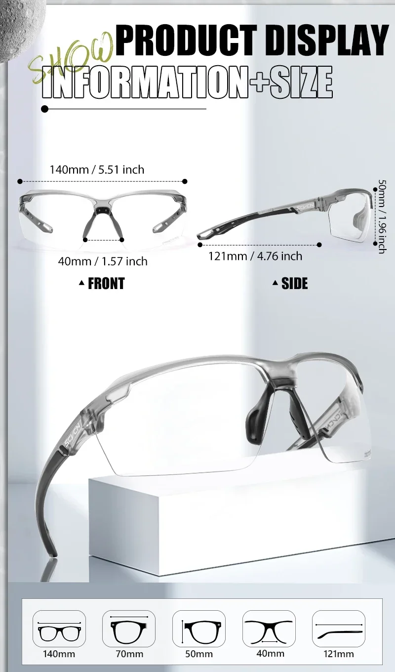 SCVCN Photochrome Radfahren Gläser UV400 Outdoor Sport Laufen männer Sonnenbrille Straße MTB Fahrrad Brille Frauen Fahrrad Brillen – Detail 5
