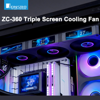 JONSBO ZC-360 Chassis Fan 3 Screen 5V ARGB PWM CPU Cooling Fan Ball Bearing Integrated Fan Magnetic Suction 3.38 Inch Case Fan