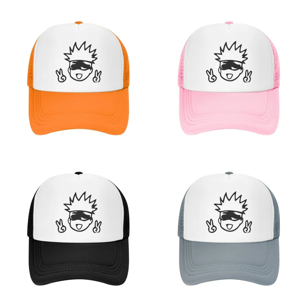 Anime J-Jujutsu K-Kaisen Mesh Hats Men Women Foam Trucker Hats Sports Team Baseball Caps Print Sun Hat Adult Gorros Caps