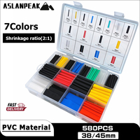 DIY 580pcs Heat Shrink Tubing Kit EVA Material in 7 Colors 11 Sizes - Ideal for Electrical Insulation Repairs and Wire Conne