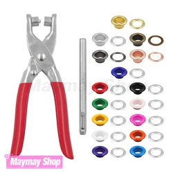 200 Sets Metal Eyelet Grommet Eyelet With Install Plier Set Eyelets Grommet Tool For DIY Leathercraft Shoes Belt Cap Bag Clothes