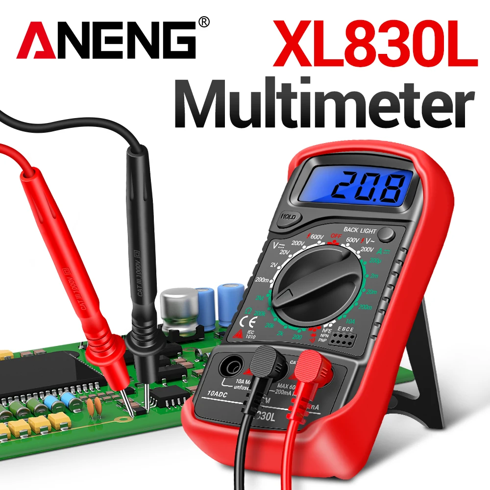 ANENG XL830L Digital Multimeter AC/DC Voltmeter Current Diode Triode Meter Tester Resistance Electronic Test Tools