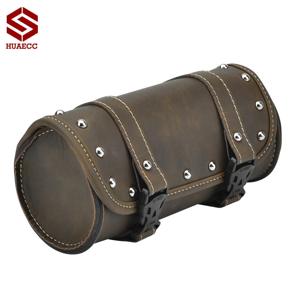 Universal Vintage Motorcycle Saddle Bags PU Leather Motorbike Side Tool Tail Bag Luggage for Harley Honda Yamaha