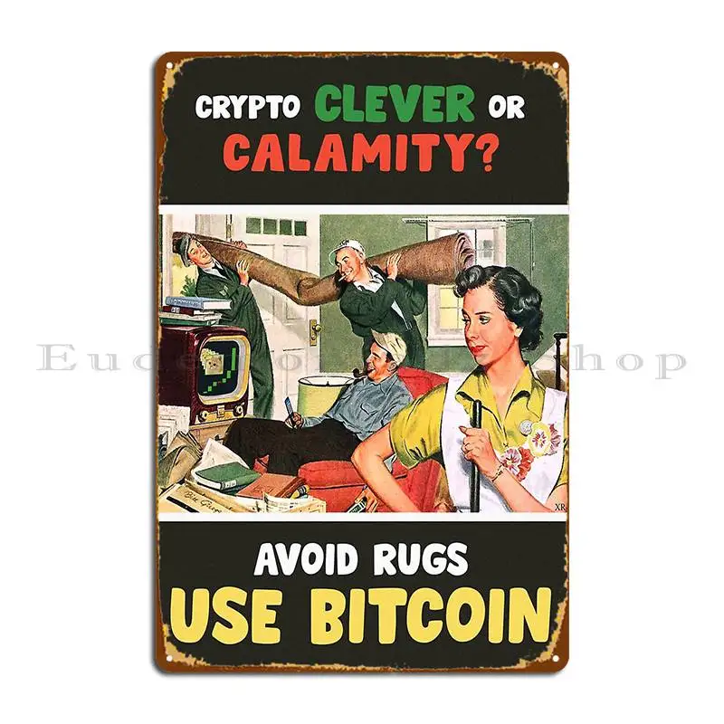 Avoid Rugs Use Bitcoin Metal Sign Plaques Party Plates Cinema Living Room Customized Kitchen Tin Sign Poster