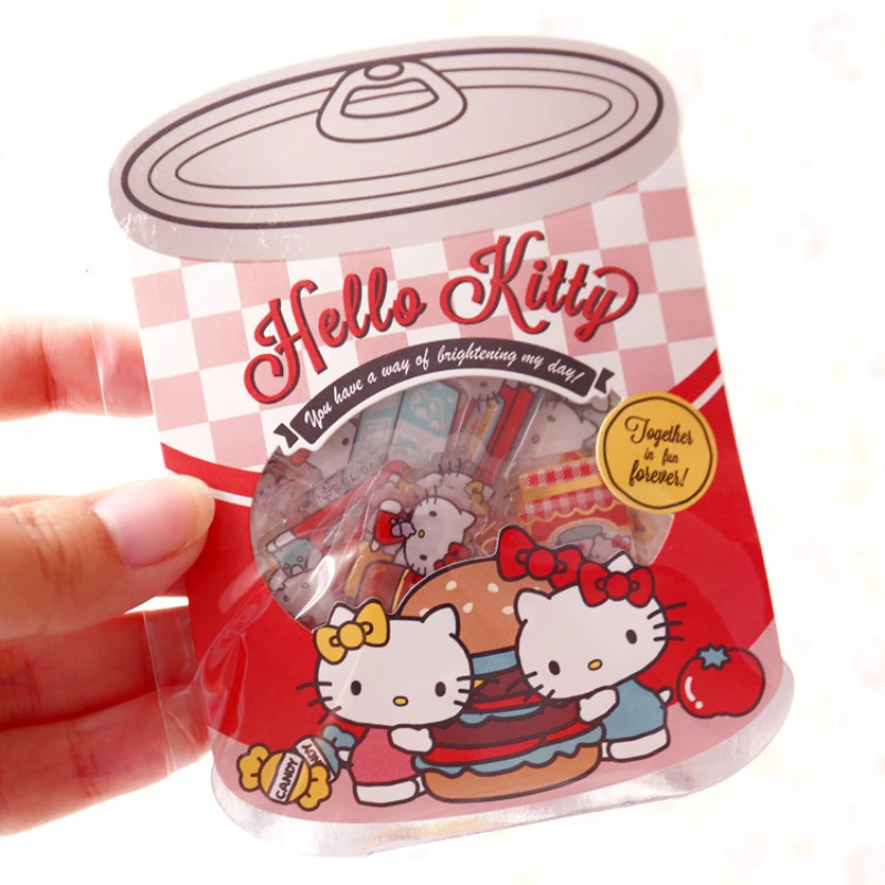 25 Pieces/New Sanrio Hello Kitty My Melody Cartoon Canned Creative Sticker Pack Diy Adhesive Crystal Acrylic Stickers Look Good