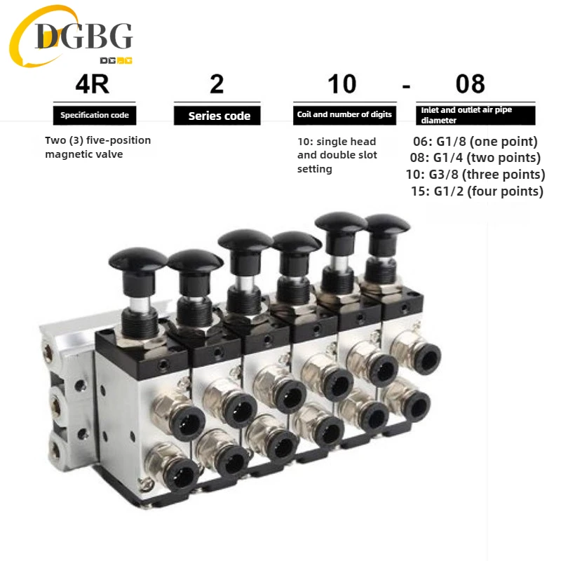 4R210-08 2F-10F Manual valve 2 Way 5 Position Push and pull Pneumatic switch of directional valve Combination Valve Manifold