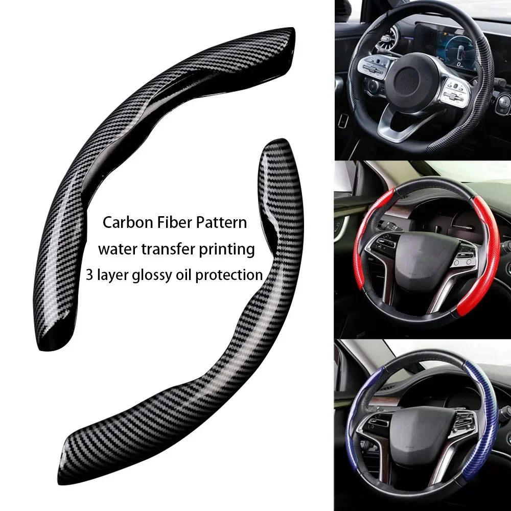 2024 For Tesla Model 3 Highland Model Y 3 S X Car Steering Wheel Cover Carbon Fiber Texture Water Transfer Printing Interior